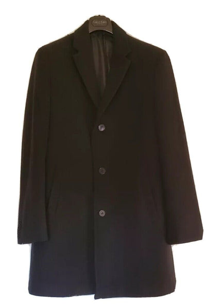 Overcoat Trench Coat By Blazer Mens M Black Wool Blend