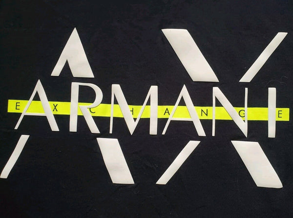 ARMANI Exchange T Shirt Tshirt Mens XL Big Logo Black Pima Cotton New Deadstock