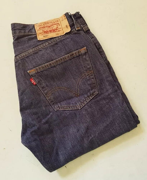 LEVIS 501 JEANS Mens W 32 L 27 Regular Fit Blue Denim Red Tab Vintage