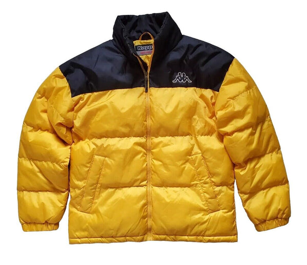 KAPPA Puffer Jacket Vintage Y2k Mens M Yellow Black