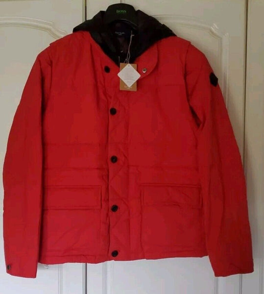 PAUL SMITH Puffer Jacket Gilet 3 in 1 Coat Red Black Teflon Coated Mens M