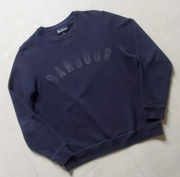 BARBOUR Sweatshirt Jumper Mens M Navy Blue Chest Logo