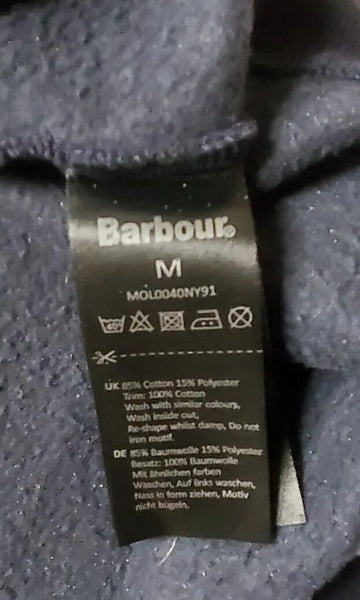 BARBOUR Sweatshirt Jumper Mens M Navy Blue Chest Logo