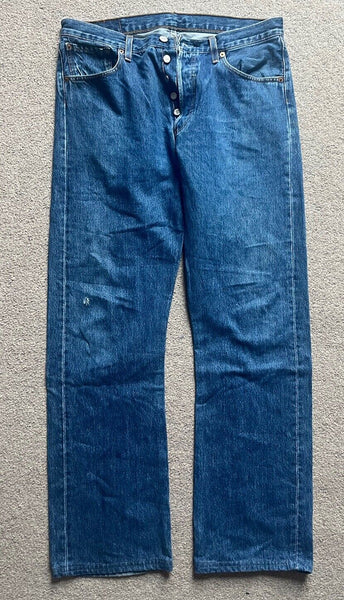 LEVIS 501 Jeans Mens W 33 L 34 vintage blue denim red tab regular fit A155