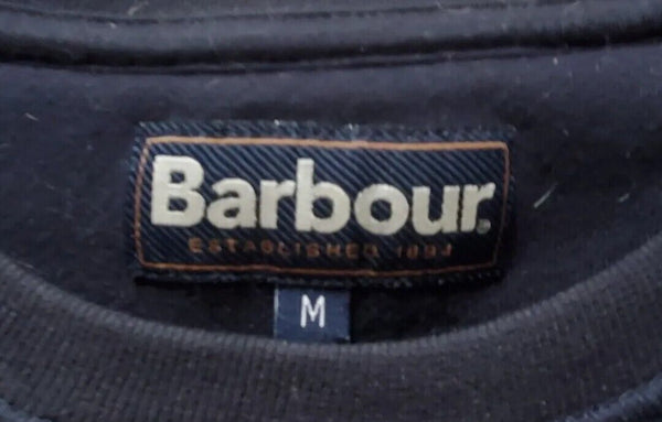 BARBOUR Sweatshirt Jumper Mens M Navy Blue Chest Logo