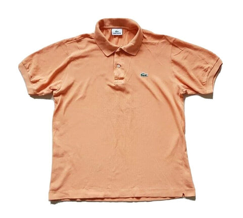 LACOSTE Polo Shirt Mens 4 M Regular Fit Pale Orange Iconic Croc Devanlay