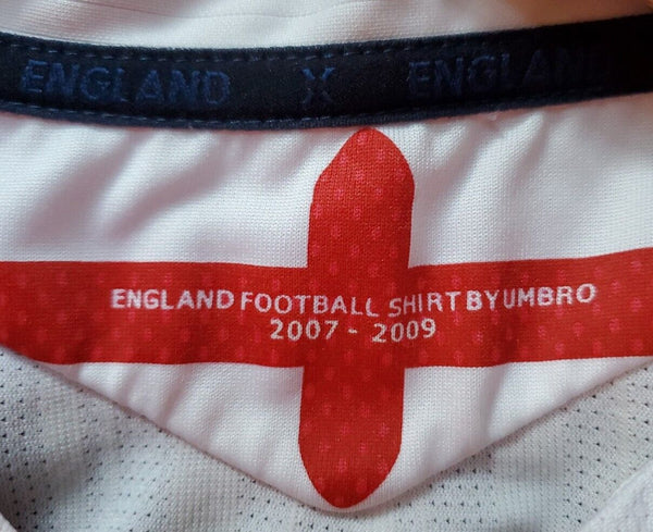 ENGLAND Football Shirt Jersey Mens XL Umbro Home 2007 - 2009 White Official