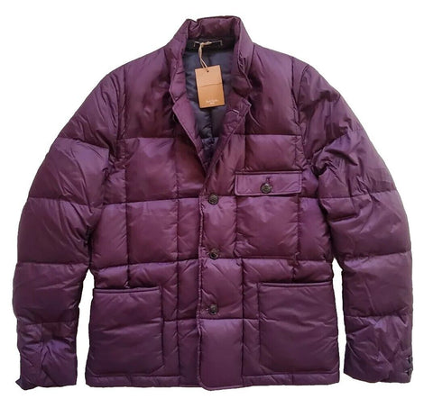 PAUL SMITH Puffer Jacket Blazer Cut Aubergine Purple Duck Down Mens M Slim Fit