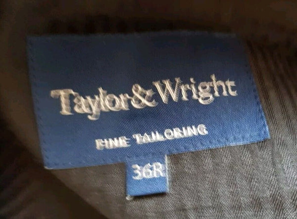 Suit By Taylor Wright Mens Jkt 44 Trs W36 Regular Fit Gunmetal Grey Worn Once