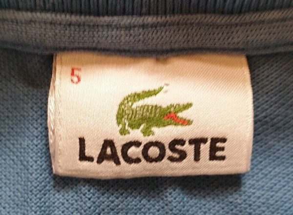 LACOSTE Polo Shirt Mens 5 L Regular Fit Azure Blue Cotton Iconic Croc Devanlay