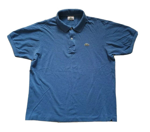 LACOSTE Polo Shirt Mens 5 L Regular Fit Azure Blue Cotton Iconic Croc Devanlay