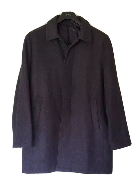 NEXT Epsom Coat Jacket Overcoat Mens XL Charcoal Grey Italian Wool Blend