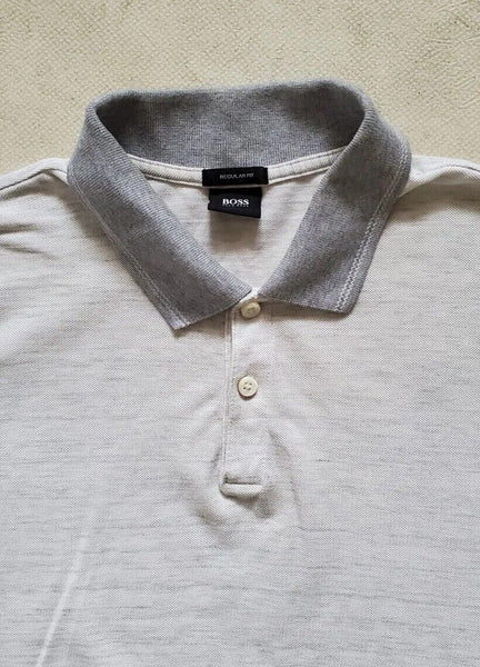 HUGO BOSS Polo Shirt Mens M Grey