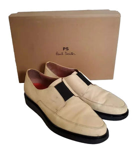 PAUL SMITH Shoes City Loafer Cream Leather Creeper Men Uk 8 Eu 42 Italy Rrp £350