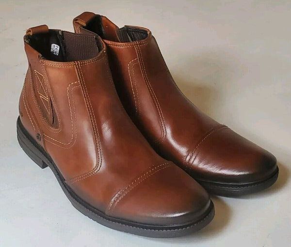 PAVERS Chelsea Dealer Boots Men Uk 12 Eu 46 Cognac Tan Leather Amortech Soles