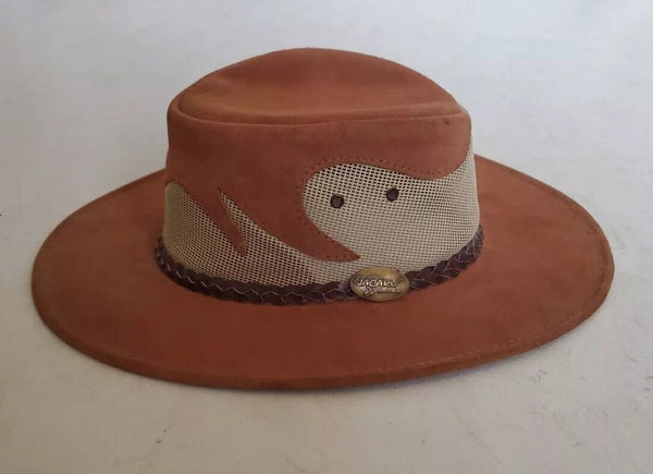 JACARU Hat Cowboy Western Blaze Mens M To L Tan Suede Australia