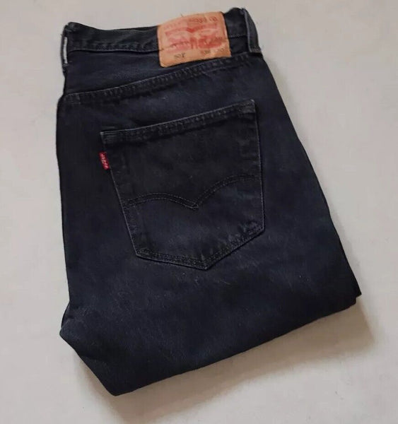 LEVIS 501 Jeans Mens W 36 L 30 Classic Fit Vintage Black Denim Red Tab