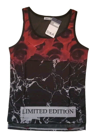 Designer Vest T Shirt Mens XXL Italian Limited Edition Cotton Lycra Stretch