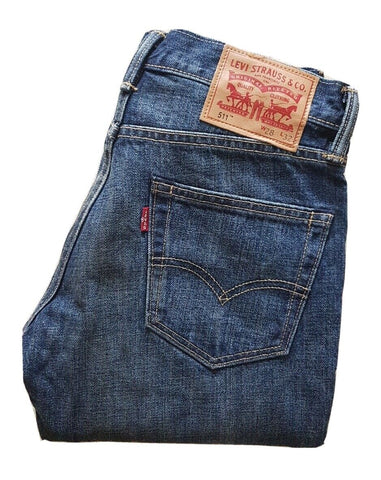 LEVIS 511 Jeans Womens W 28 L 32 Vintage Classic Fit Blue Denim Red Tab No 180