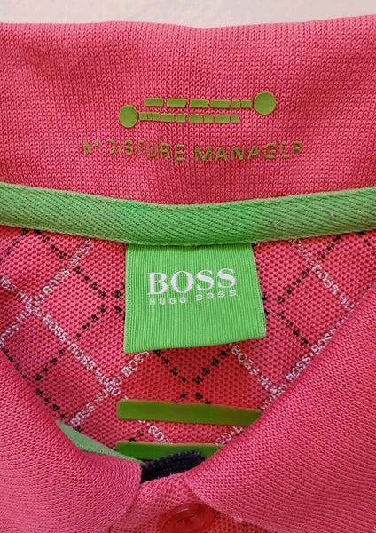 HUGO BOSS Golf Polo Shirt Mens S Moisture Manager Pink