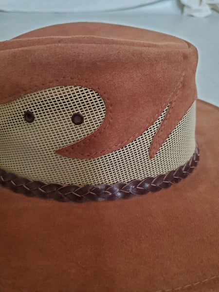 JACARU Hat Cowboy Western Blaze Mens M To L Tan Suede Australia