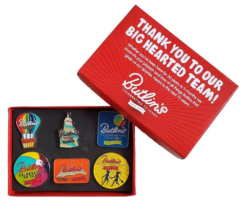 Butlins Pin Badge Full Set 75 Years 1936 Original 2011 Holiday Camp Enamel Boxed