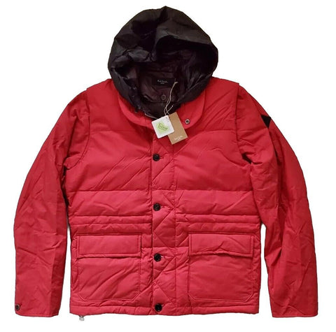 PAUL SMITH Puffer Jacket Gilet 3 in 1 Coat Red Black Teflon Coated Mens M