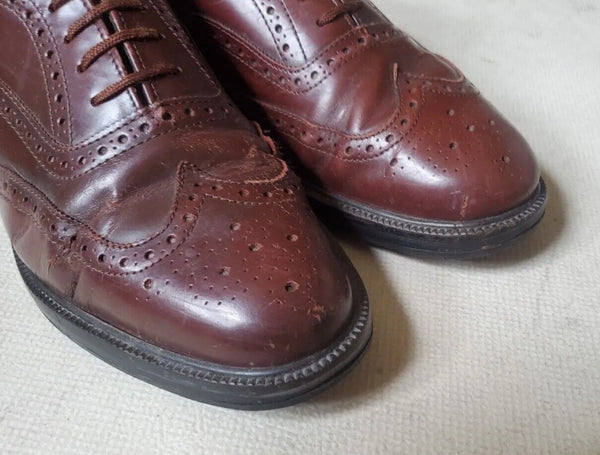 Vintage ST MICHAEL BROGUES SHOES Mens UK 8 EU 42 Marks Spencer Brown Leather UK