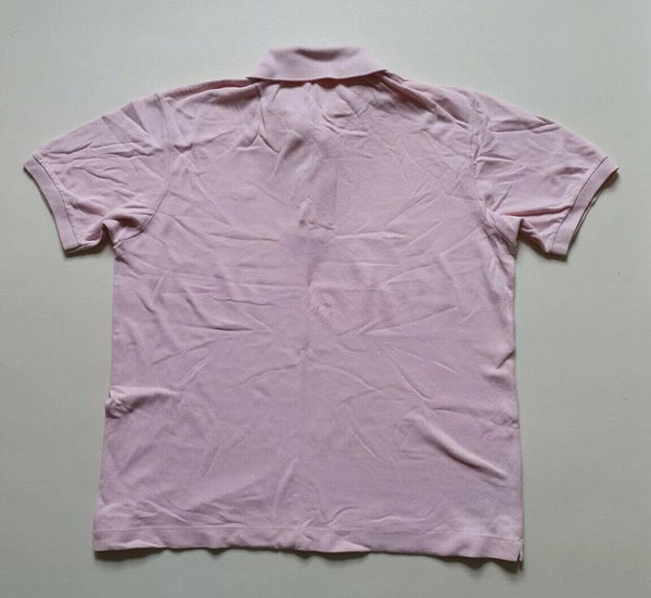 LACOSTE Polo Shirt Mens L Pale Pink Cotton Iconic Croc