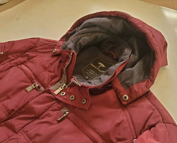 FYNCH HATTON Jacket Coat Puffer Mens XXL Down Filled Metallic Ruby Rrp £290