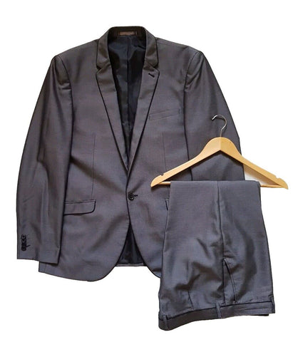 Suit By Taylor Wright Mens Jkt 44 Trs W36 Regular Fit Gunmetal Grey Worn Once