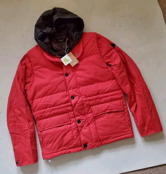 PAUL SMITH Puffer Jacket Gilet 3 in 1 Coat Red Black Teflon Coated Mens M