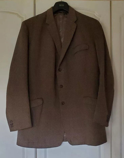 Vintage Tweed Shooting Jacket Mens 44 Herringbone Weave Henderson Uk 1950's