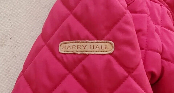 Harry Hall Waddington Jacket Coat Womens M Red Belted Diamond Quilted