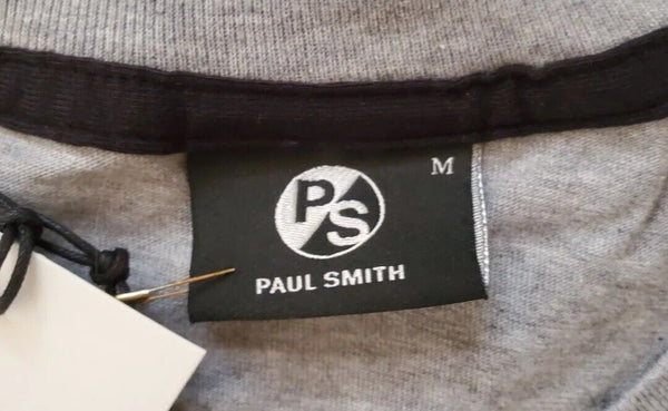 PAUL SMITH T Shirt Mens M Regular Fit Grey Atrist Stripe Logo