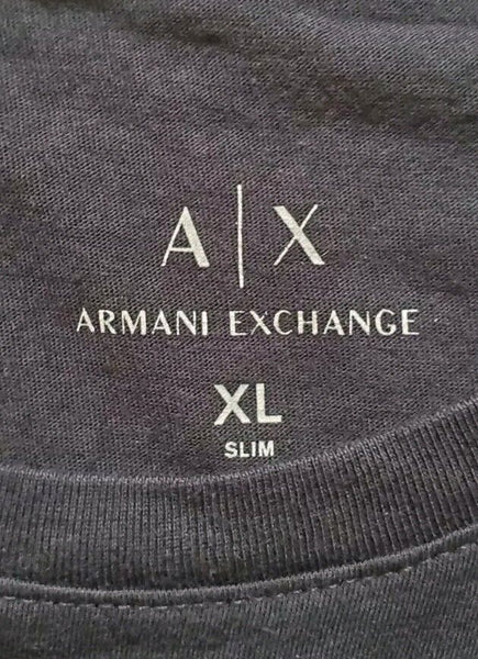 ARMANI Exchange T Shirt Tshirt Mens XL Big Logo Black Pima Cotton New Deadstock