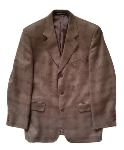 DAKS Tweed Jacket Blazer Mens 38 R Wool Prince Of Wales Check Vintage 90's