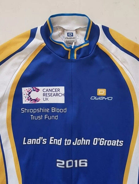 OWAYO Cycling Jersey Shirt Men L Cancer Research Lands End to John O Groats 2016