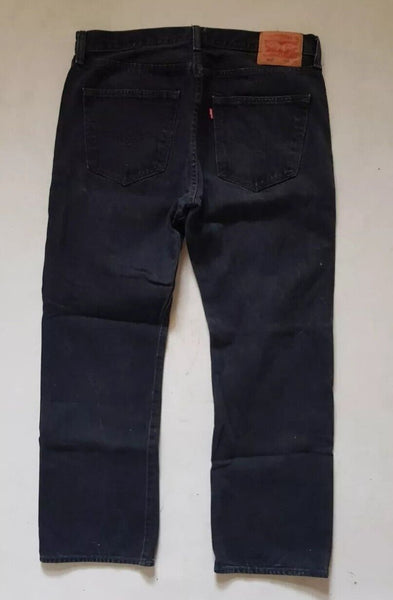 LEVIS 501 Jeans Mens W 36 L 30 Classic Fit Vintage Black Denim Red Tab