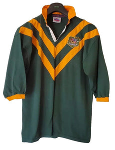 Vintage Australia Rugby Shirt Jersey Mens XL Green Gold 80s Wallabies Crest