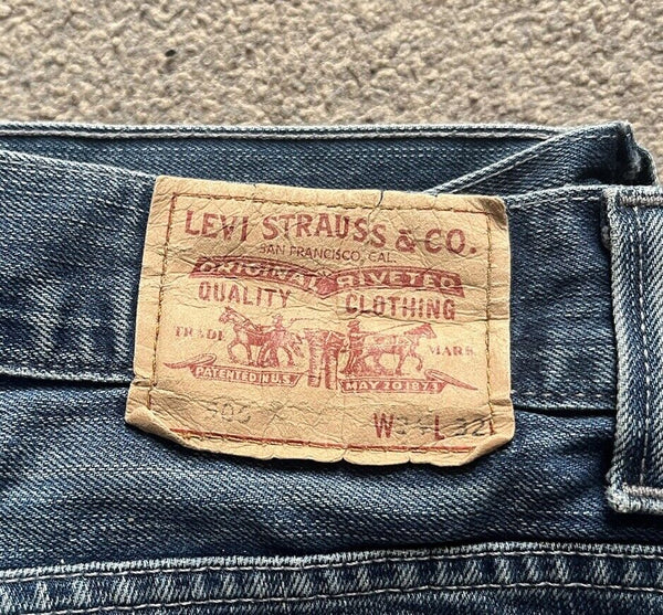 LEVIS 506 JEANS Mens W 34 L 32 vintage blue denim red tab regular fit A95