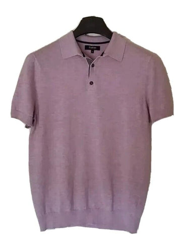 Nicole Farhi Knitted Polo Jersey Mens M Lilac