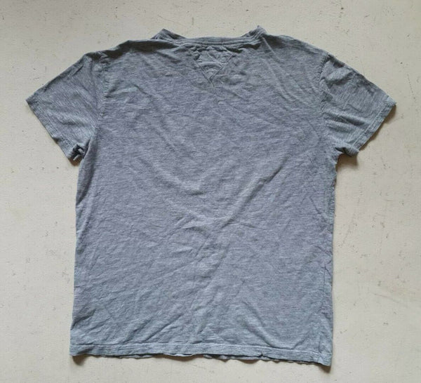 Vintage TOMMY HILFIGER T Shirt Tshirt Mens M Grey Spellout Logo Tommy Jeans 90s