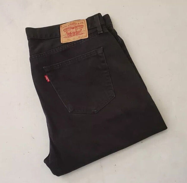 LEVIS 751 JEANS Mens W 38 L 32 Classic Fit Vintage Black Denim Red Tab