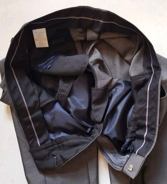 Suit By Taylor Wright Mens Jkt 44 Trs W36 Regular Fit Gunmetal Grey Worn Once