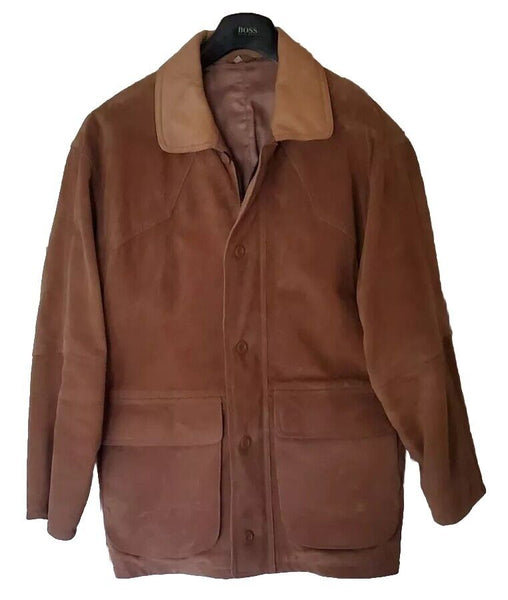 Vintage Suede Jacket Tan Pigskin Mens L 1980's Czechoslovakia - Mint Condition