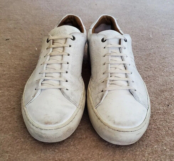 HUGO BOSS Mirage Trainers Mens UK 10 EU 44 White Leather Made In Italy