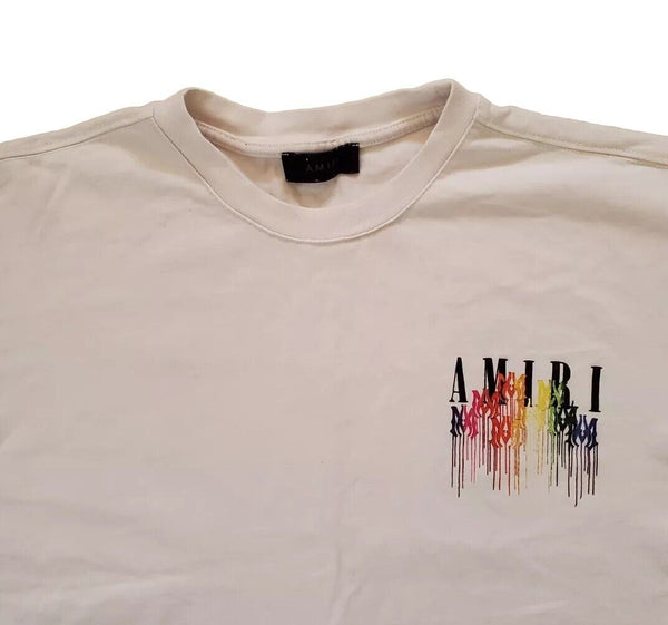 AMIRI T SHIRT T Shirt White Drip Logo Mens XXL Authentic