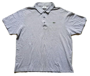 LACOSTE Polo Shirt Mens L Smoke Grey Cotton Devanlay