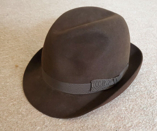 CHRISTY'S HAT Epsom Trilby Mens Small 6 3/4 Sable Brown Fine Felt